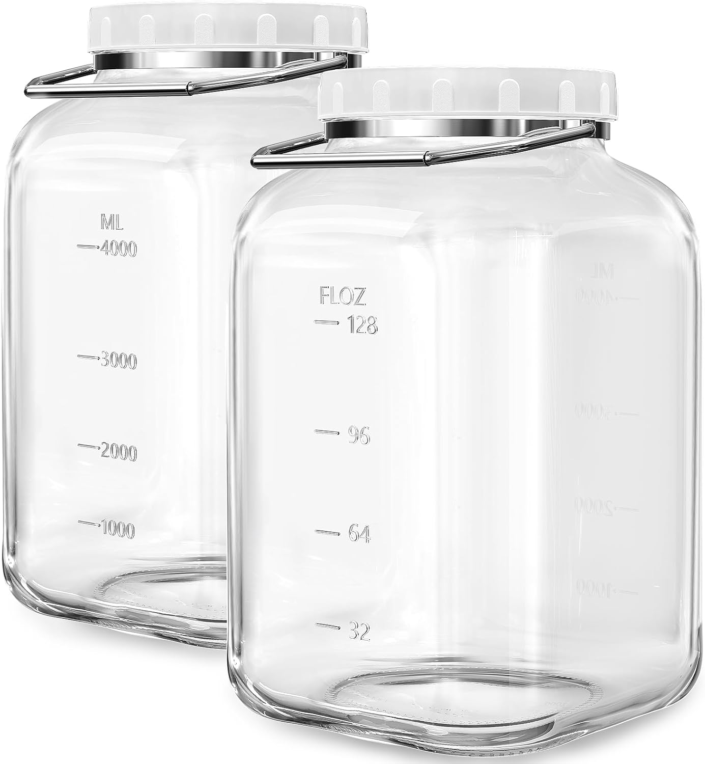 2 Pack 1.5 Gallon Glass Jar with Lid for Food Storage Needs