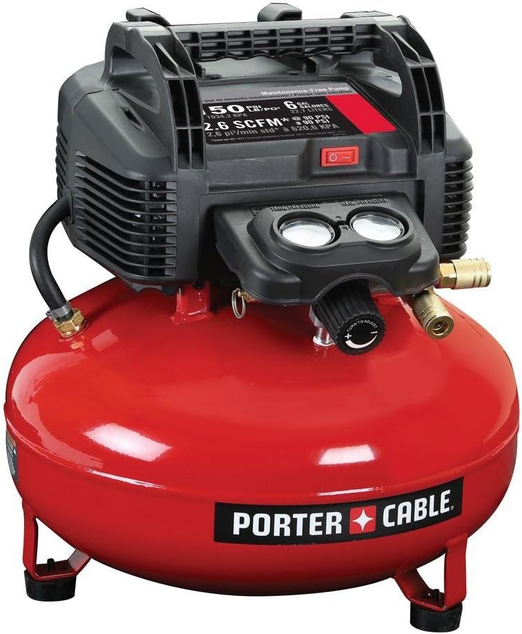 Renewed PORTER-CABLE Pancake Compressor - Oil-Free Efficiency!