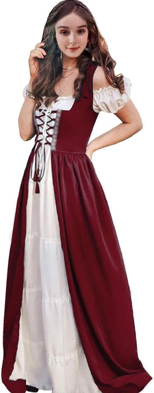 Abaowedding Renaissance Costume Women Medieval Dress for Events