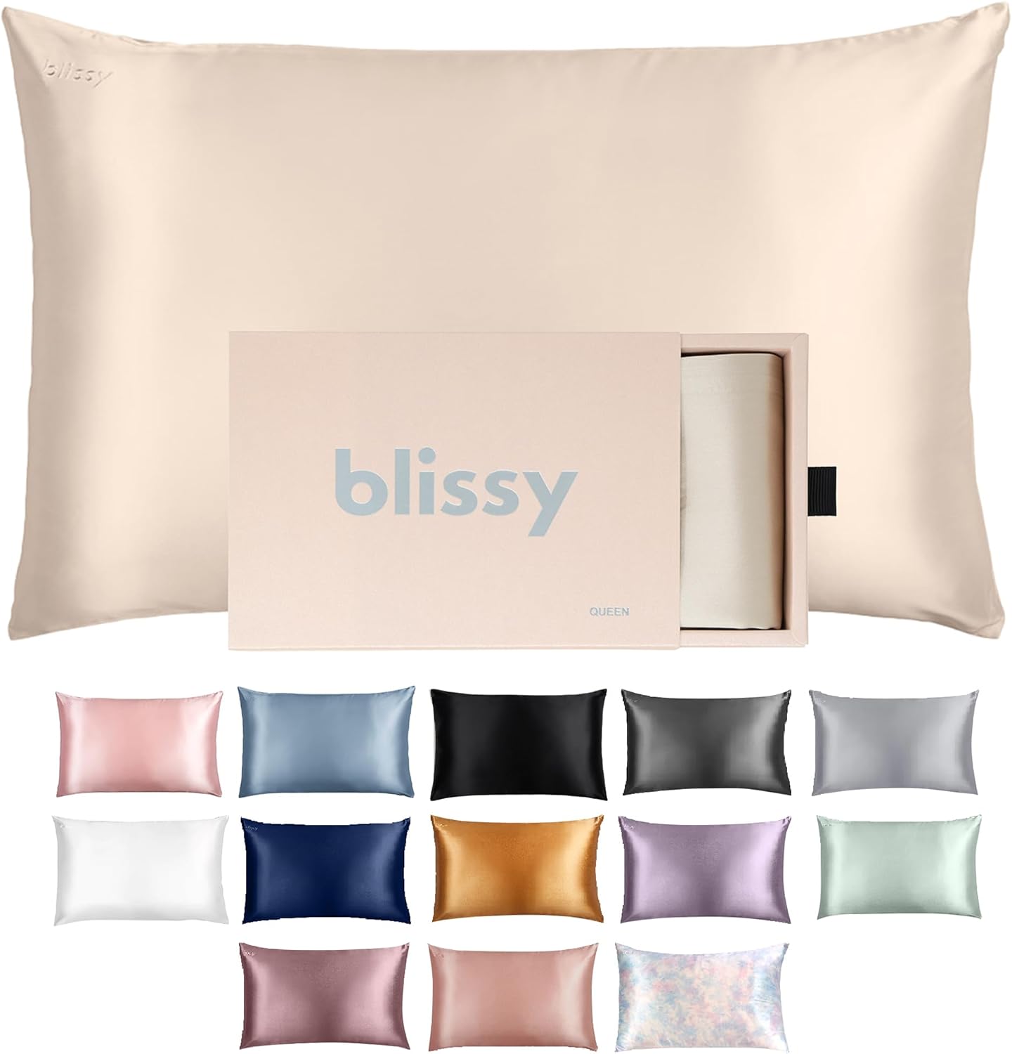Blissy Silk Pillowcase - 100% Pure Mulberry Silk Comfort