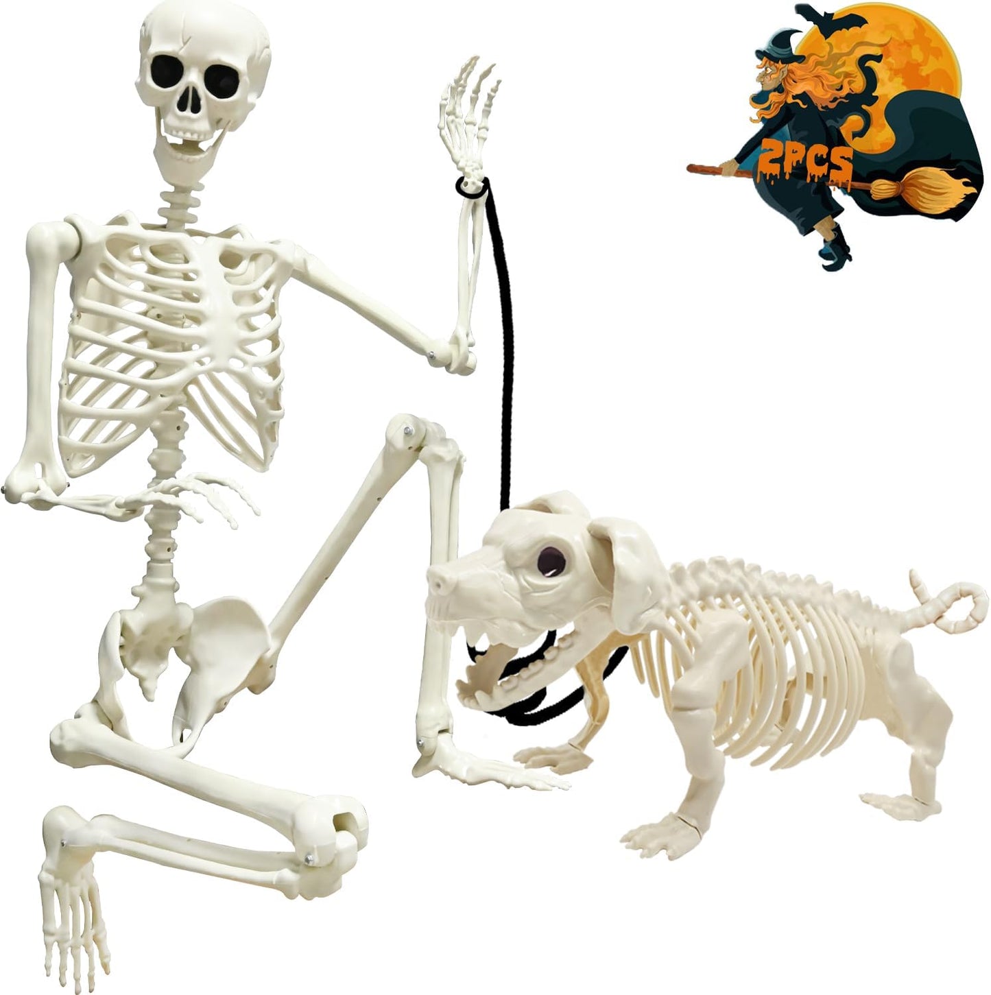 5.4ft Full Size Skeleton Halloween Decoration for Spooky Fun