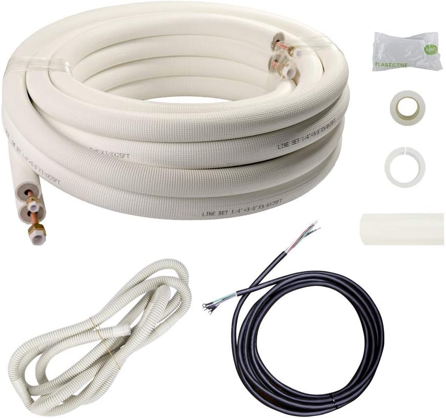 Wostore 25 Ft. Mini Split Line Set for Efficient Cooling