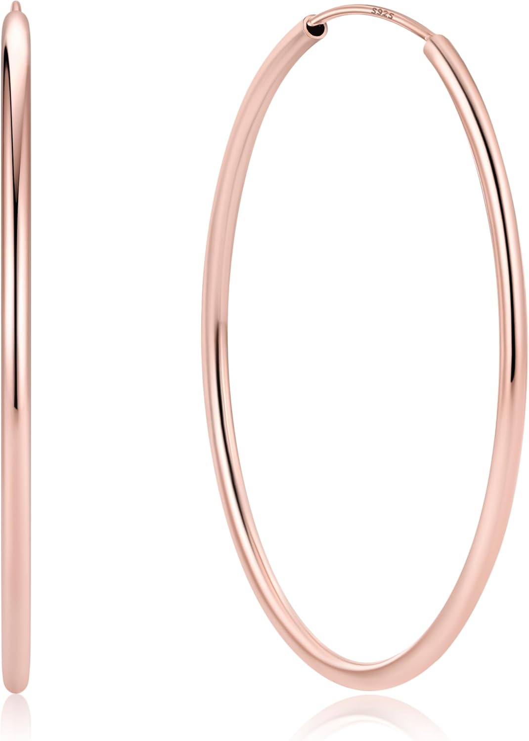 Hypoallergenic 925 Sterling Silver Hoop Earrings for Women
