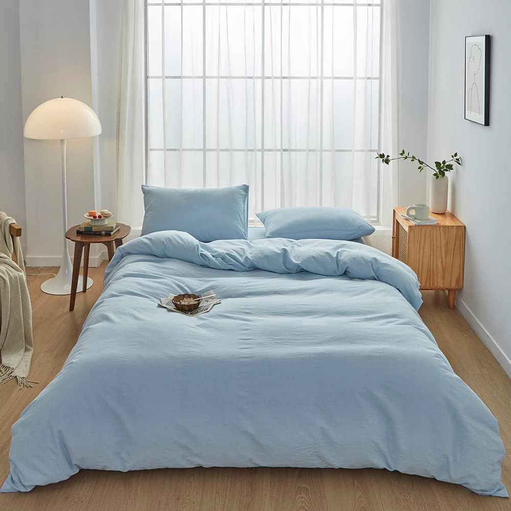 FACE TWO FACE King Size Duvet Cover Set in Light Cyan Color