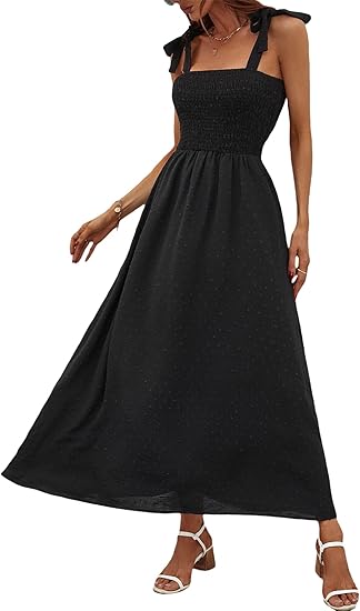 MakeMeChic Women's Summer Boho Dress Floral Print Maxi Dress