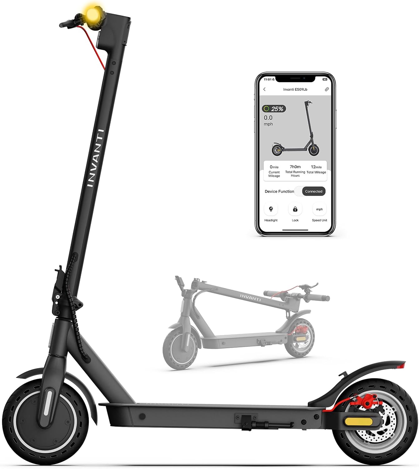 INVANTI E30 Electric Scooter: 20 Miles, 18 MPH, Foldable Design