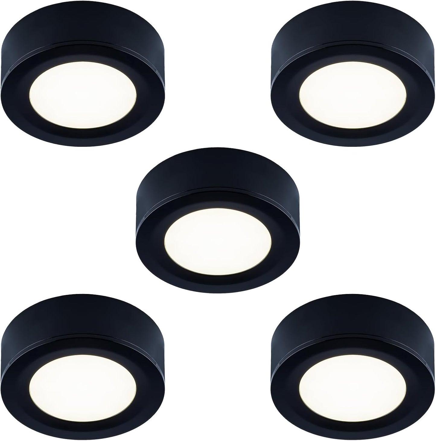 LUMILAND Wired LED Puck Lights for Kitchen and Cabinet Lighting