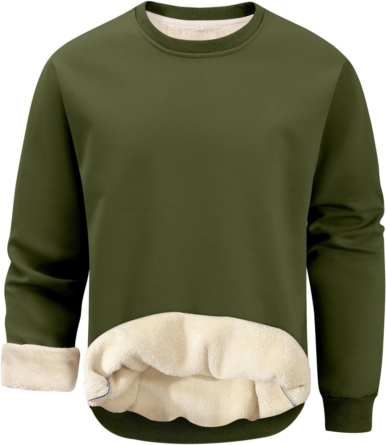 Gihuo Men's Warm Crewneck Sherpa Lined Fleece Sweatshirt Pullover