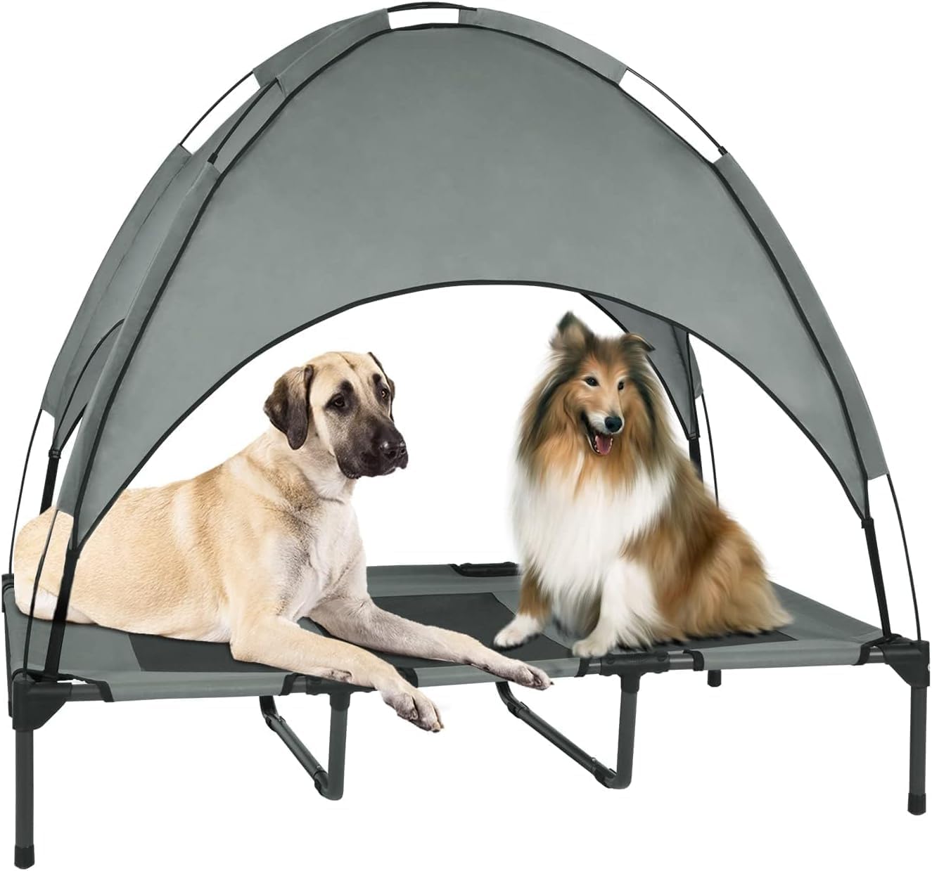 Elevated Outdoor Dog Bed with Canopy for Large Dogs, 48-Inch