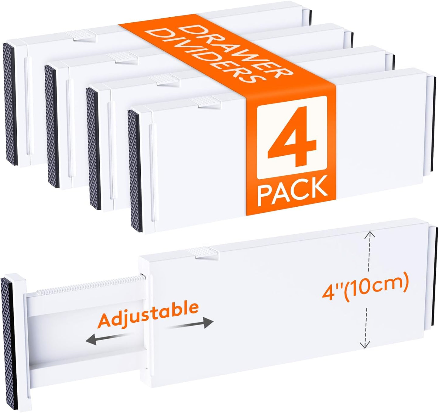 Lifewit 4 Pack Adjustable Drawer Dividers - Organize with Ease!
