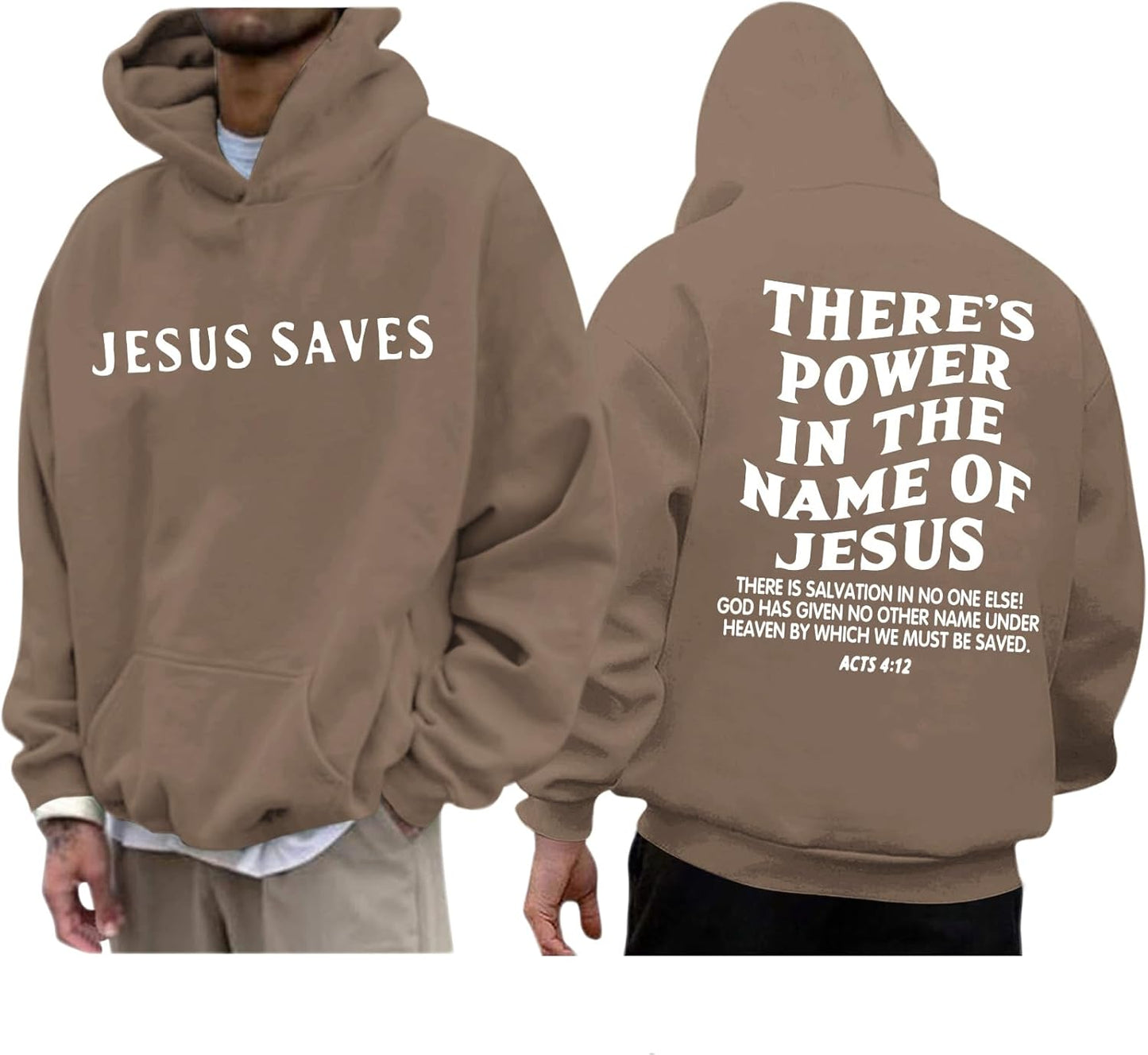 Christian Jesus Saves Hoodies for Men - Inspirational Sweatshirts