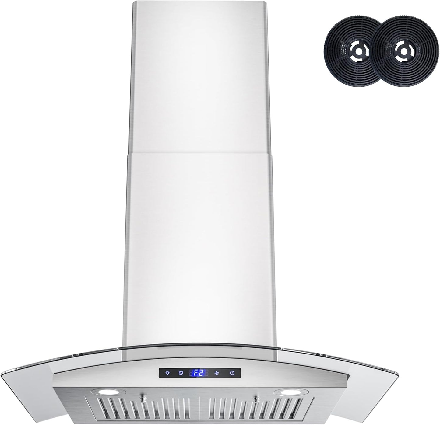 FIREGAS 30 inch Wall Mount Range Hood with 600 CFM Power