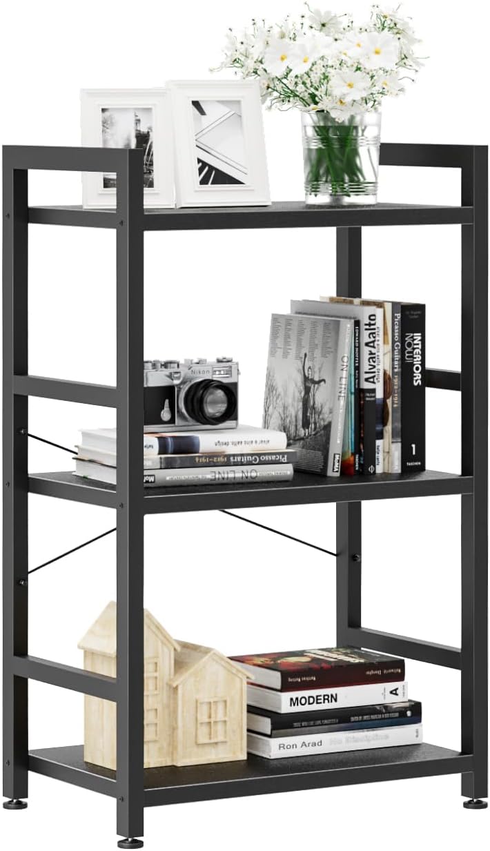 NUMENN 3 Tier Slim Bookshelf for Modern Home and Office Use