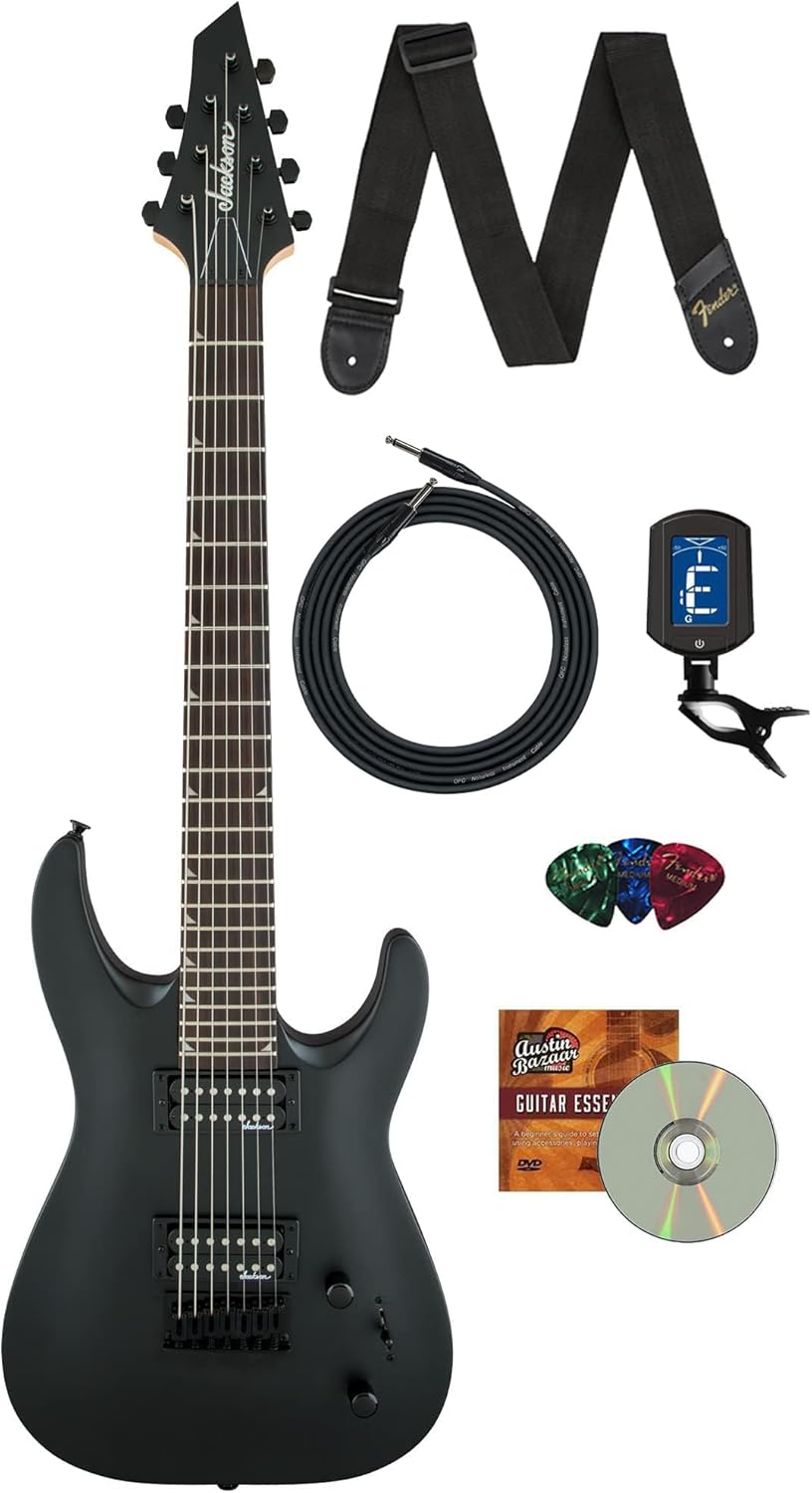 Jackson Dinky Arch Top JS22-7 DKA HT Electric Guitar Bundle