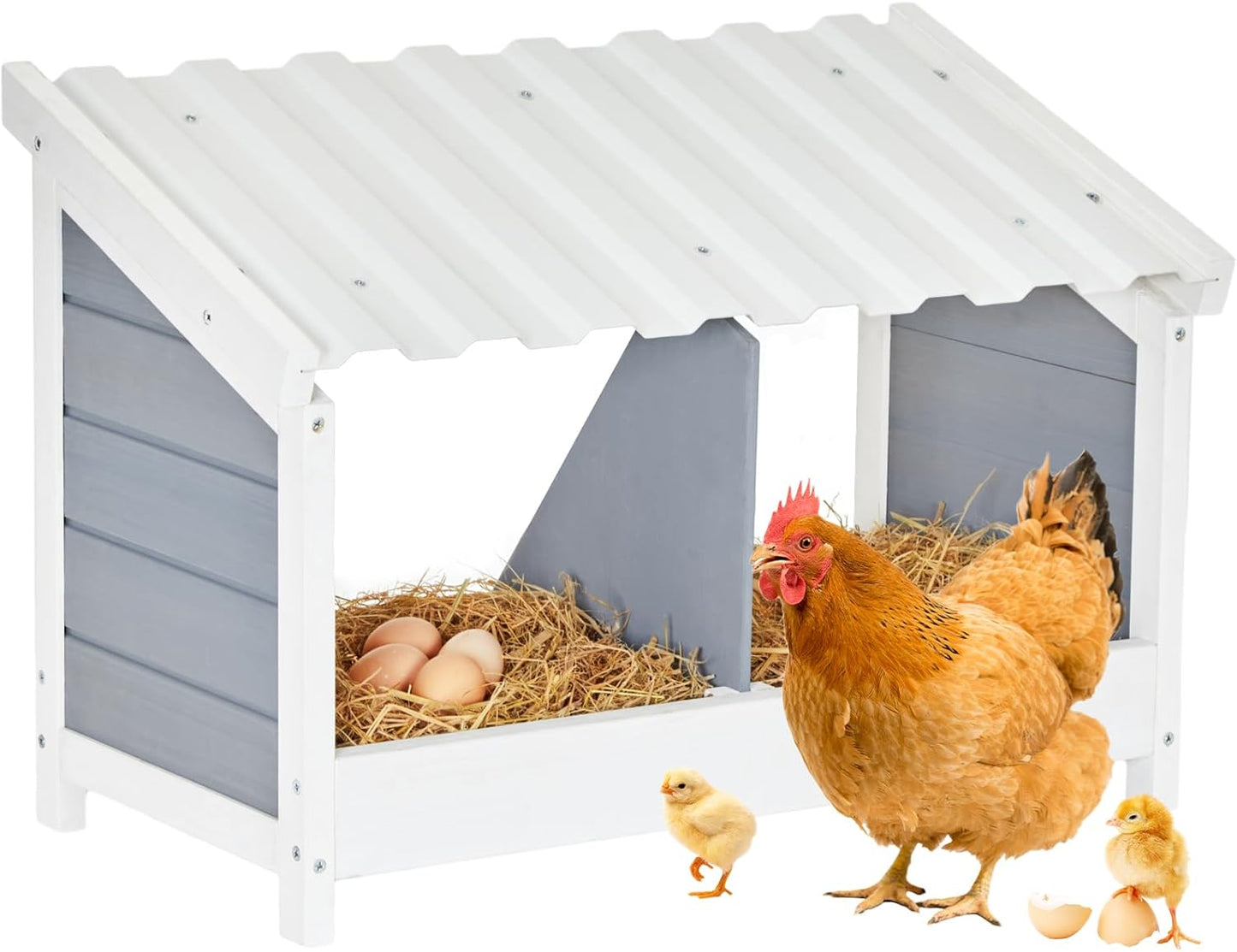 Durable Chicken Nesting Box with PVC Roof for Hens' Comfort