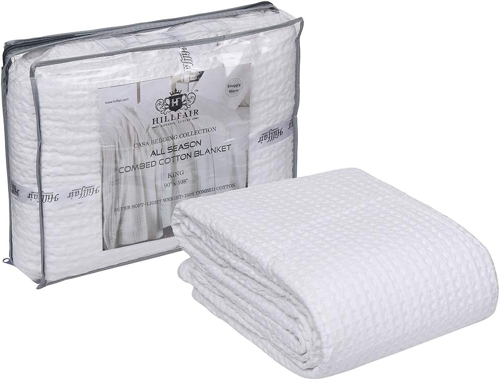 Combed Cotton Blanket for California King Size Bed - Soft & Warm