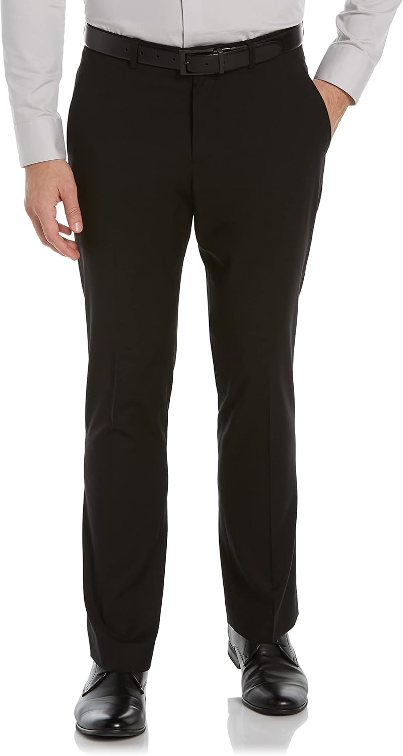 Perry Ellis Men's Slim Fit Dress Pants with Active Waistband