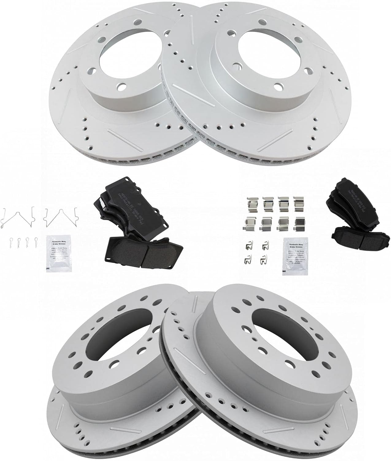 TRQ Performance Brake Pad & Rotor Kit for Lexus GX470 4Runner