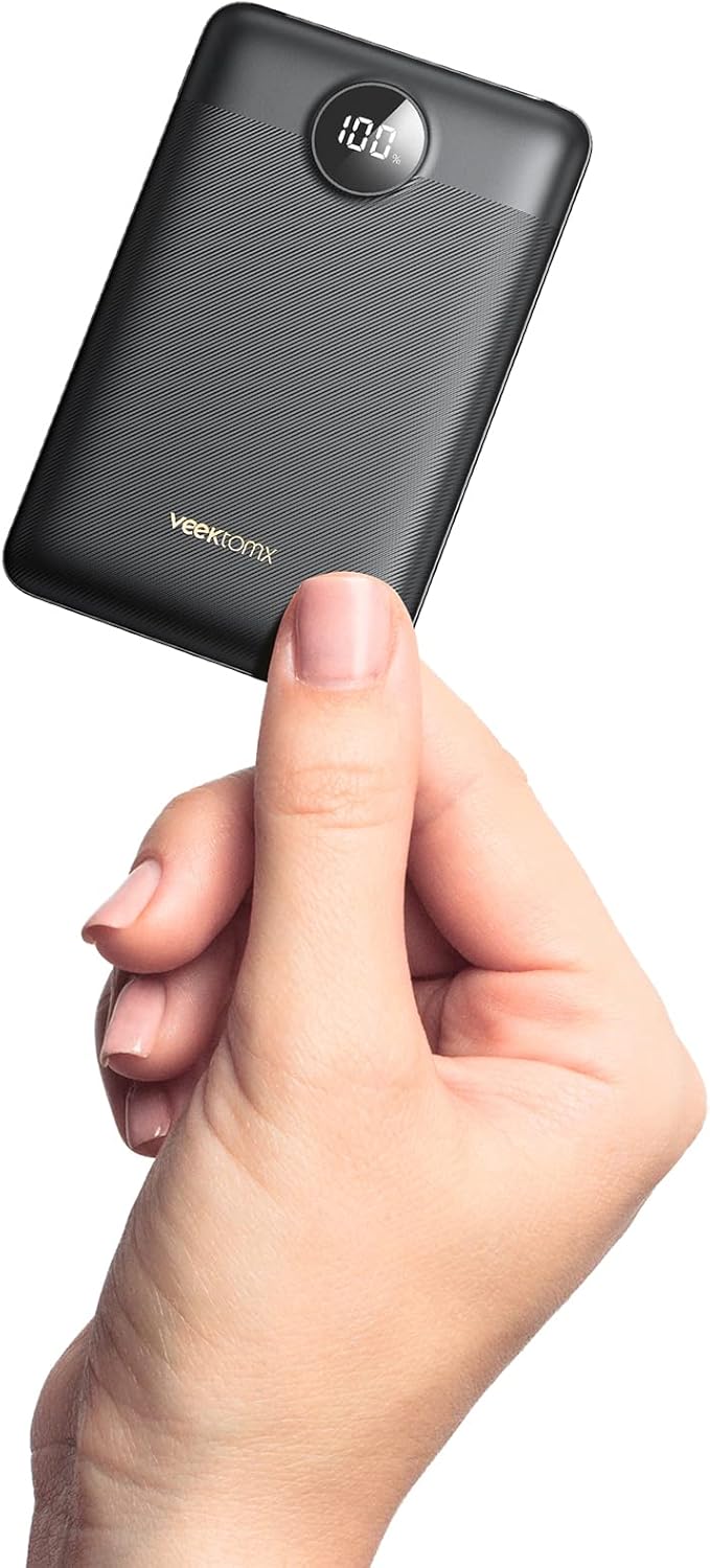 VEEKTOMX 10000mAh Power Bank: 22.5W Fast Charge, PD 3.0, QC 3.0, Slim & Portable