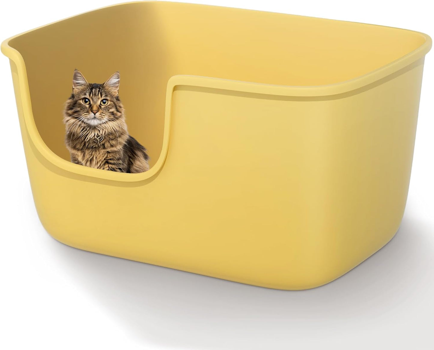 Vealind Large High Sided Cat Litter Box for Indoor Cats