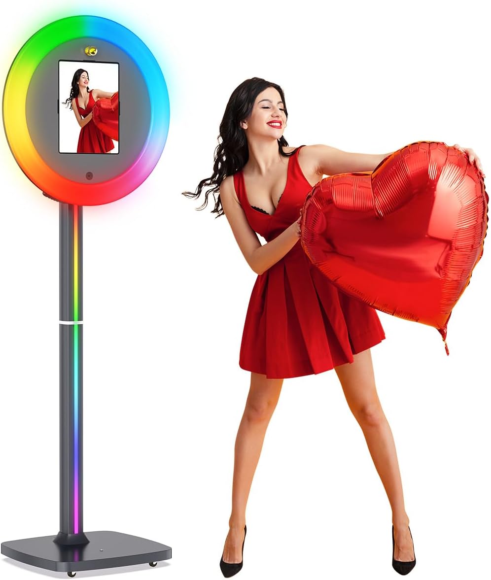 Portable Photo Booth Stand for iPads with RGB Fill Light