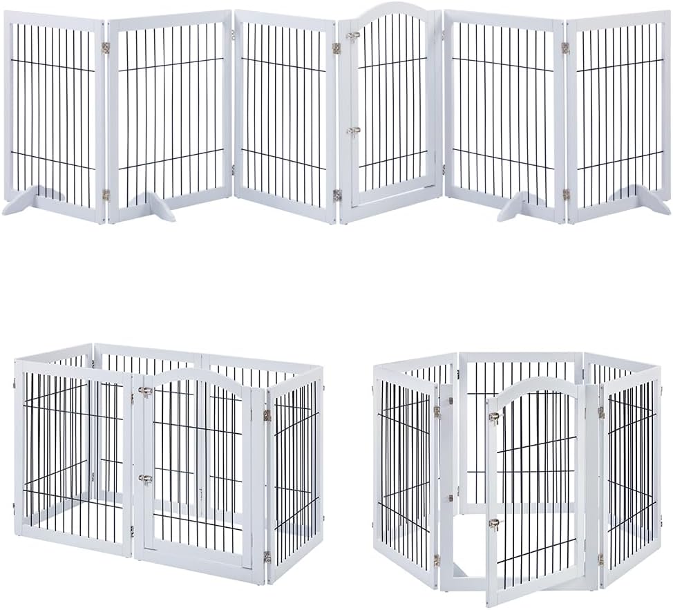Extra Wide Dog Gate and Pet Playpen for Home Use and Style