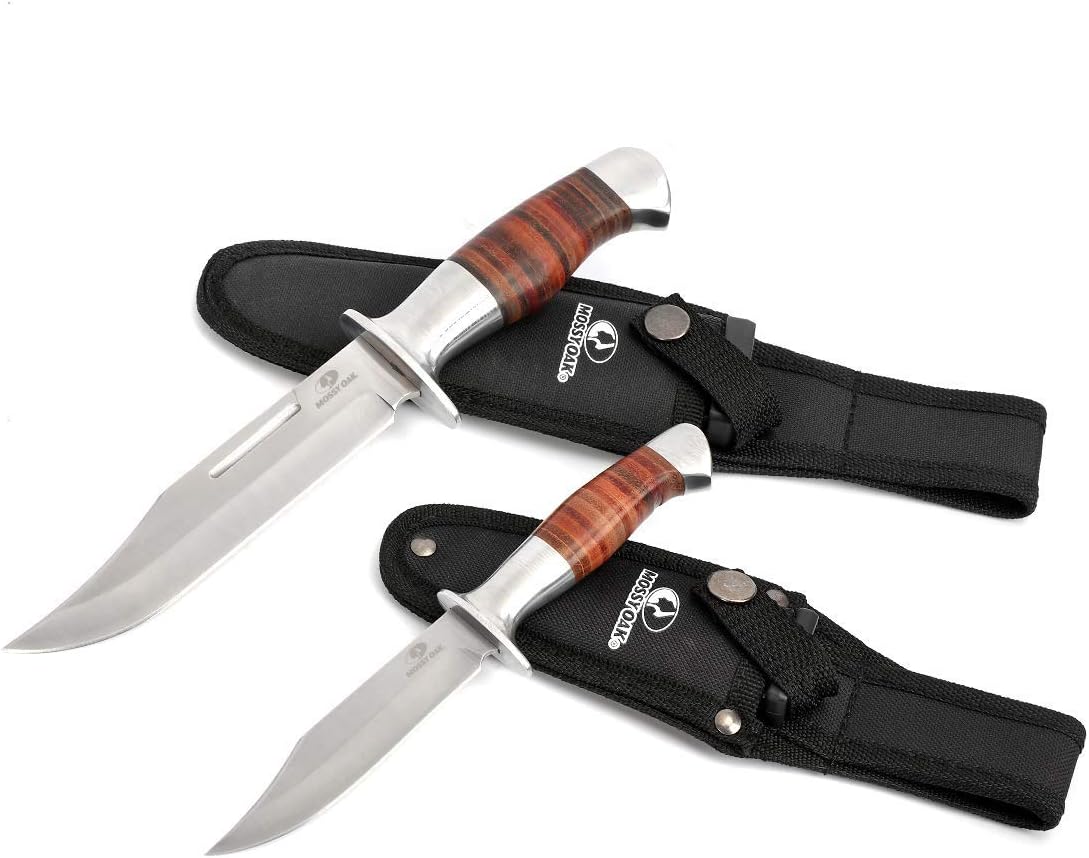 Mossy Oak Bowie Knife Set: Laser Patterned Handle