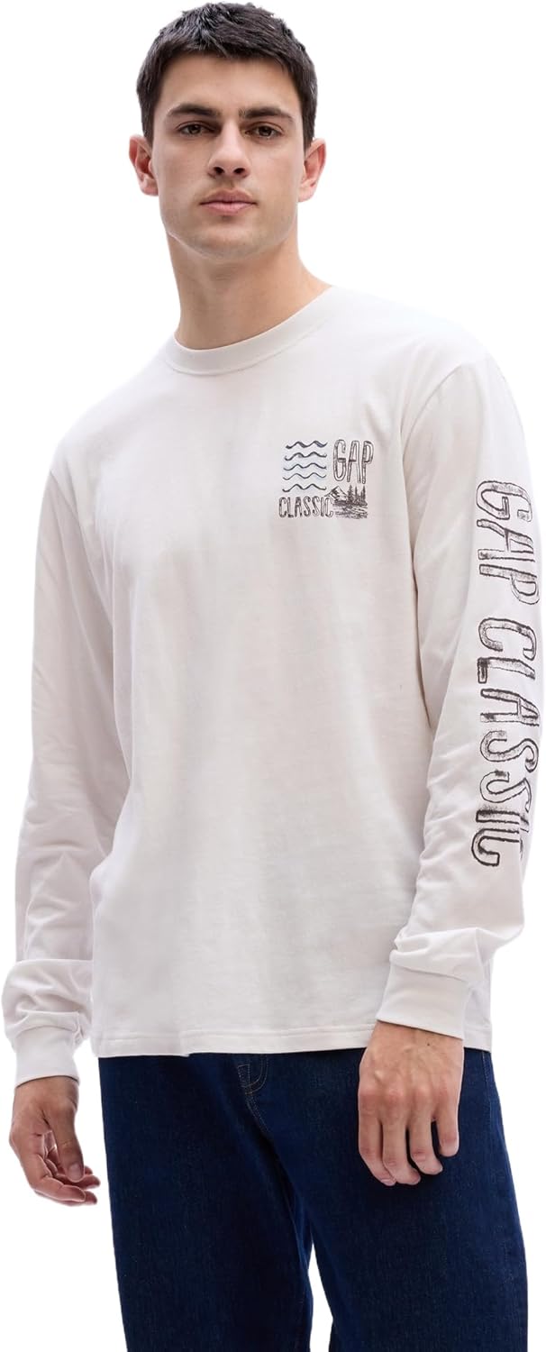 Gap Men's Logo Tee: Long Sleeve Comfort