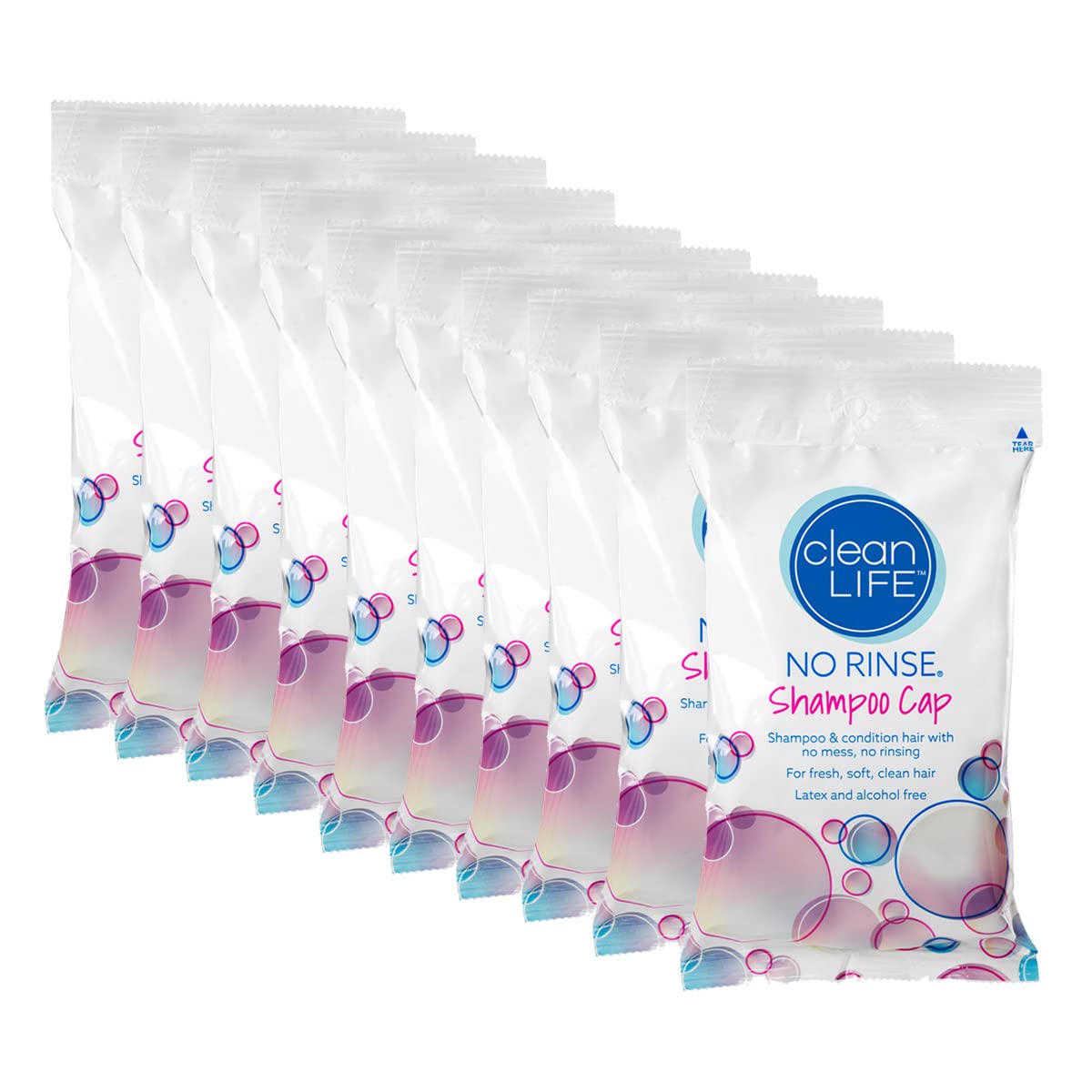 No-Rinse Shampoo Cap for Easy Hair Cleaning - Pack of 10