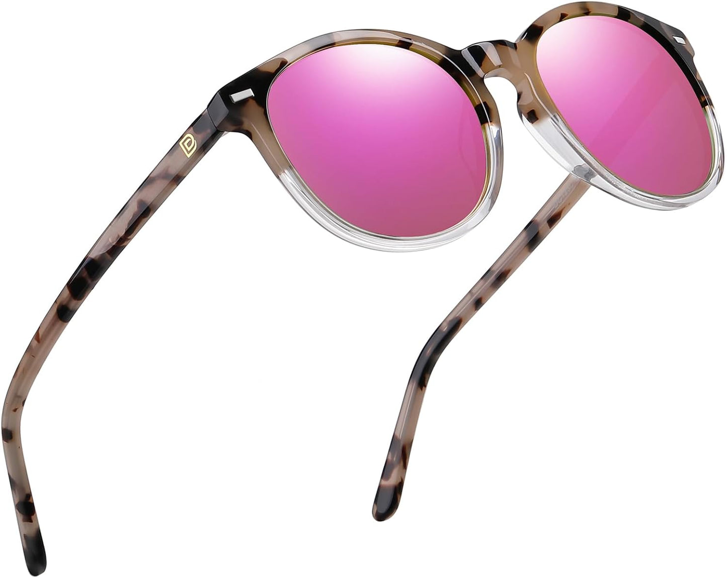 DUCO Polarized Sunglasses for Women Retro Round Classic Shades