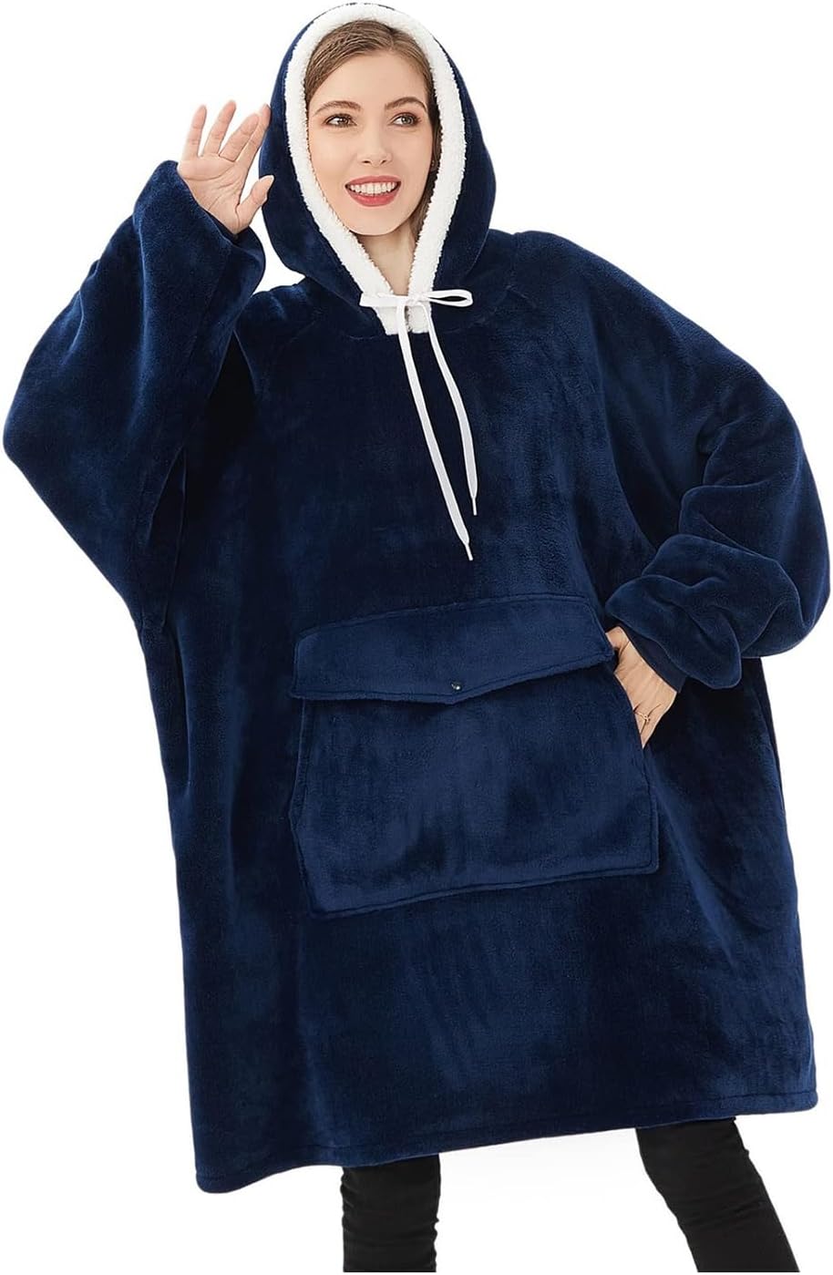 Qeils Wearable Blanket Hoodie for Women - Comfy Sherpa Sweatshirt