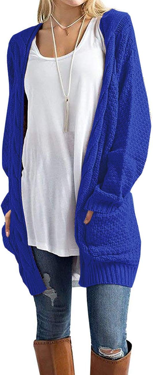 GRECERELLE Women's Loose Open Front Long Sleeve Cardigan Sweater