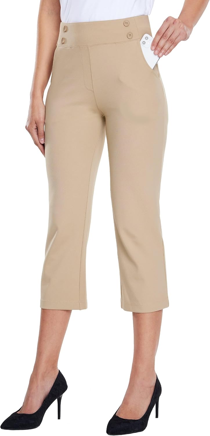 Willit Women's Capri Pants for Yoga and Casual Business Wear