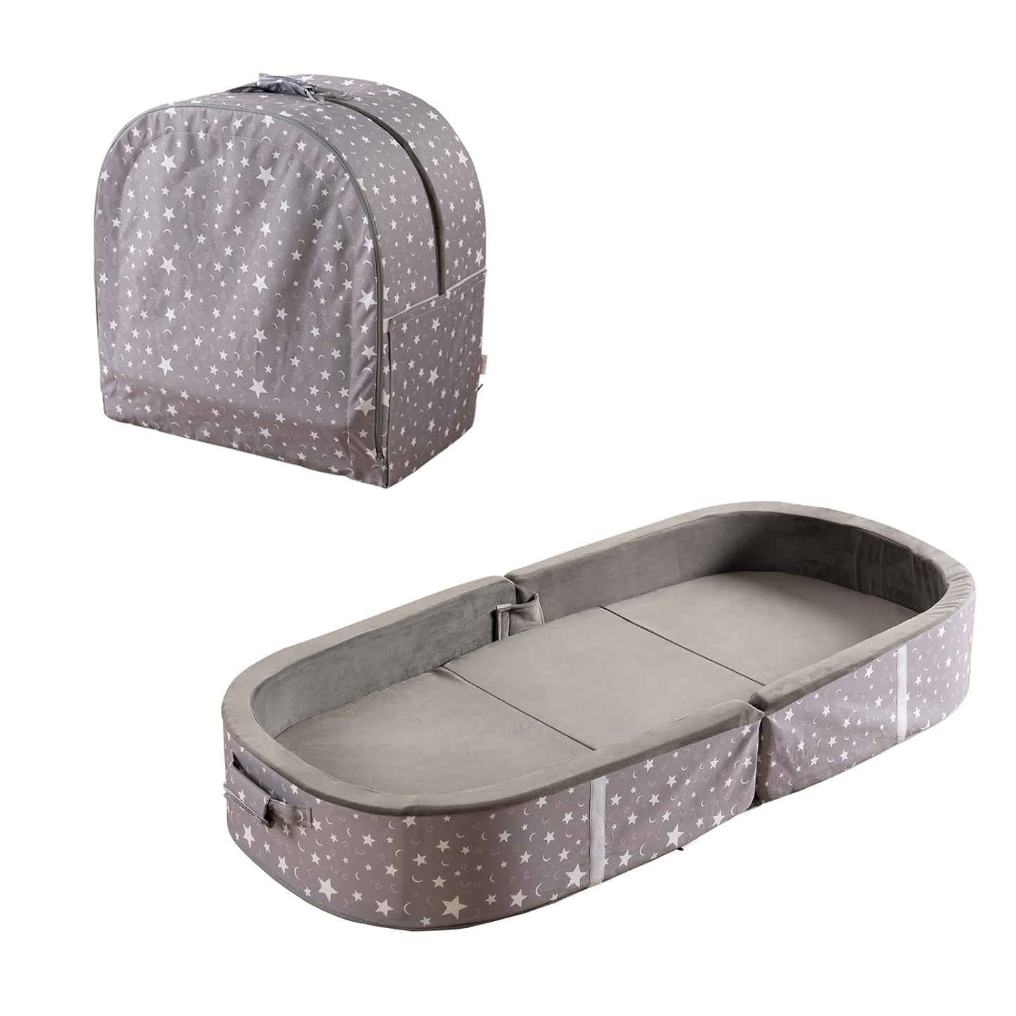 BYBYME Portable Toddler Travel Bed for Comfortable Sleepovers