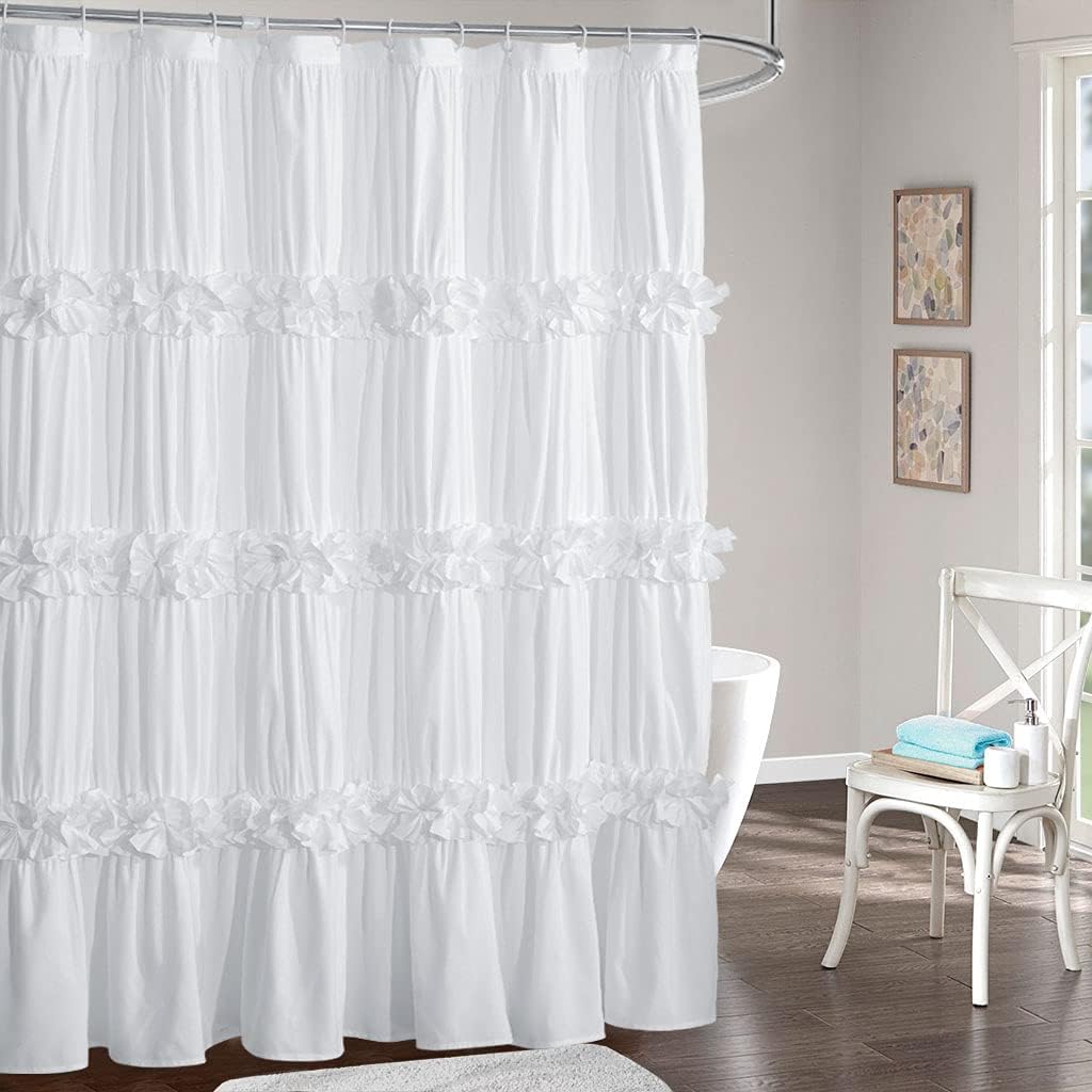 Victorian Ruffle Shower Curtain for Elegant Bathroom Decor