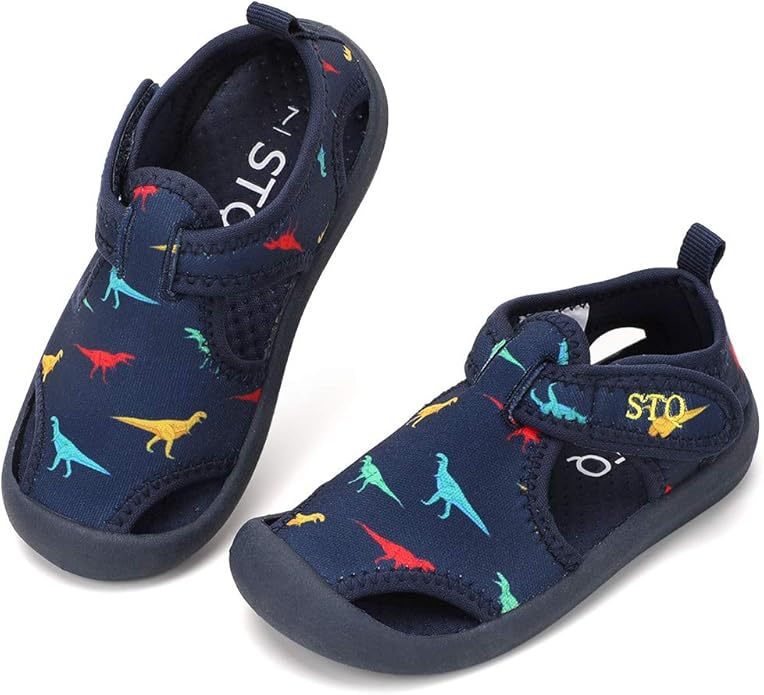 STQ Boys Girls Water Shoes Quick-Dry Slip on Beach Swim Sandals