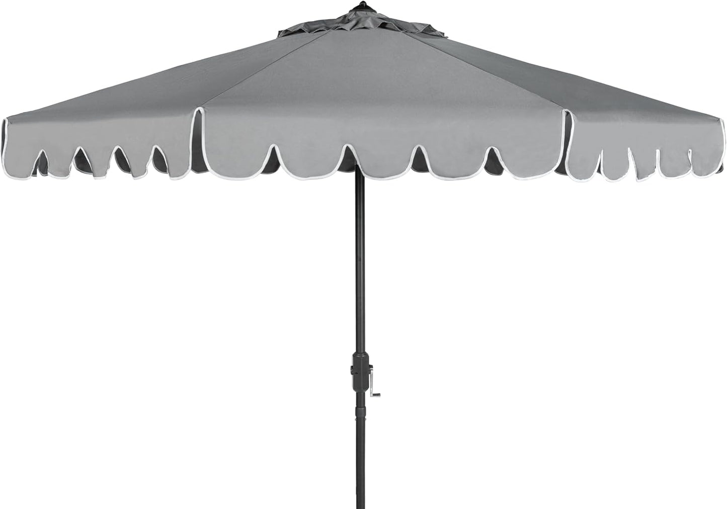 Venice Navy and White Single Scallop 9Ft Crank Outdoor Umbrella