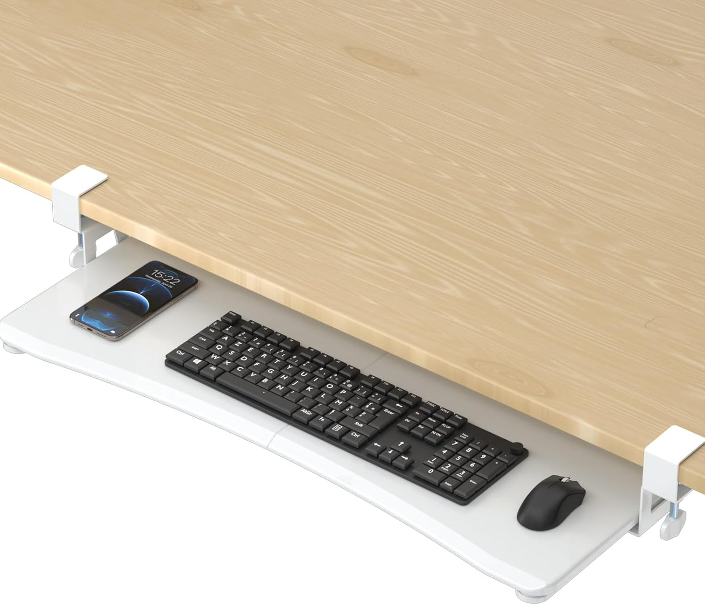 Suptek Large Keyboard Tray Under Desk for Ergonomic Typing