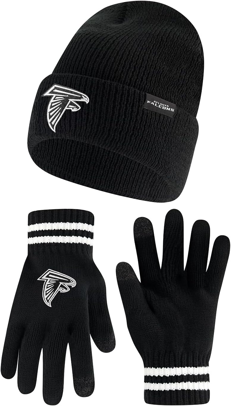 Ultra Game NFL Super Soft Marled Winter Beanie and Gloves Set