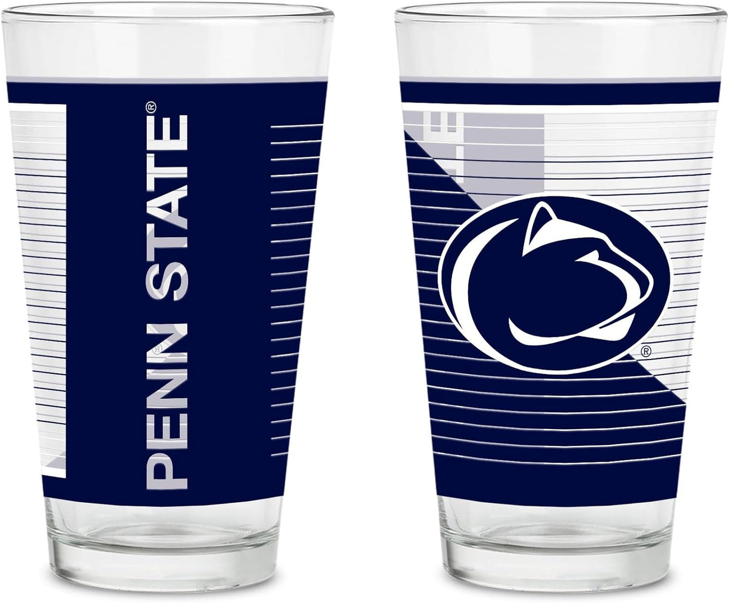 NCAA Modern Pint Glass Set by Rico Industries for True Fans