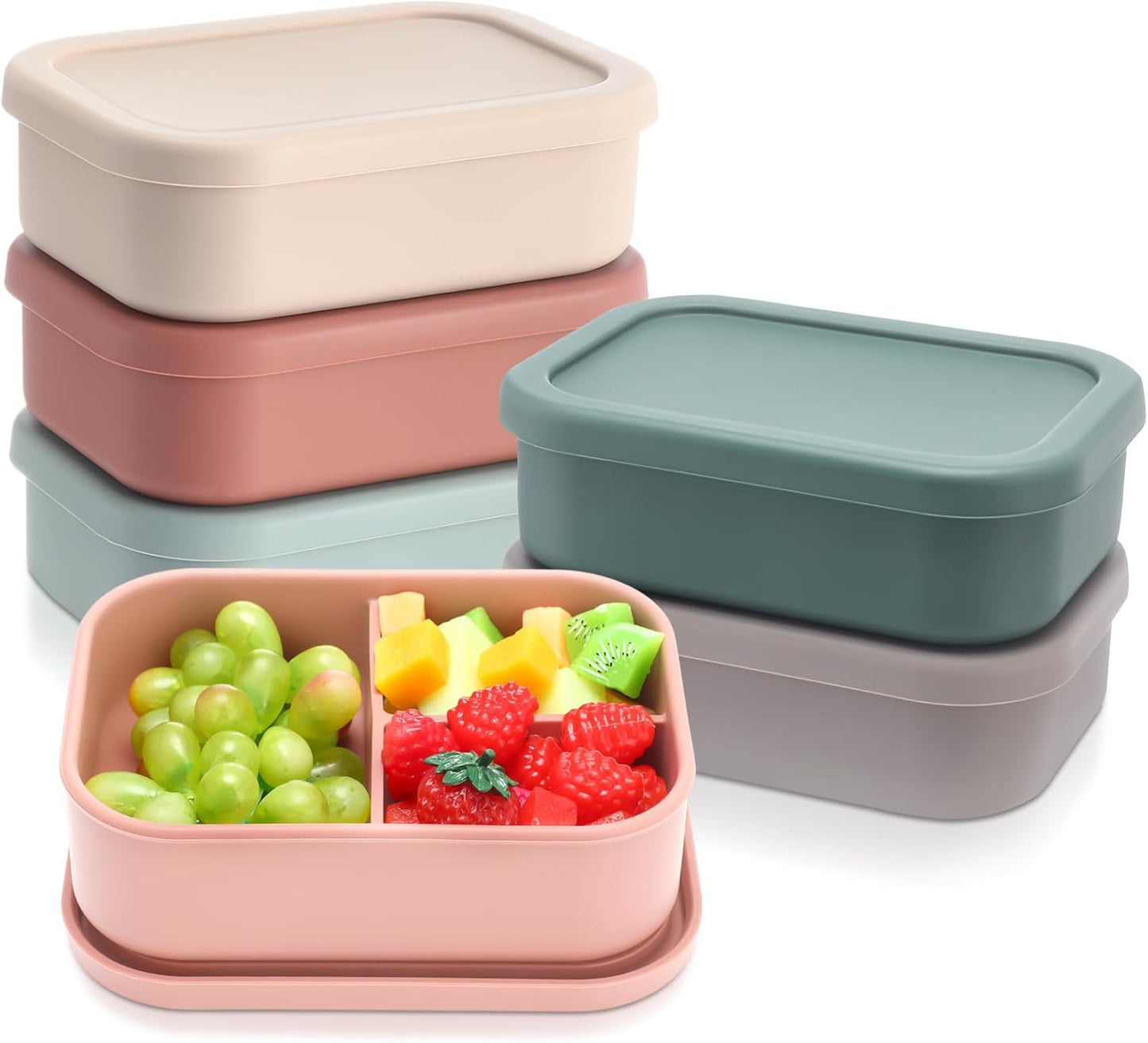 Honeydak Silicone Bento Box Set for Meal Prep and Travel