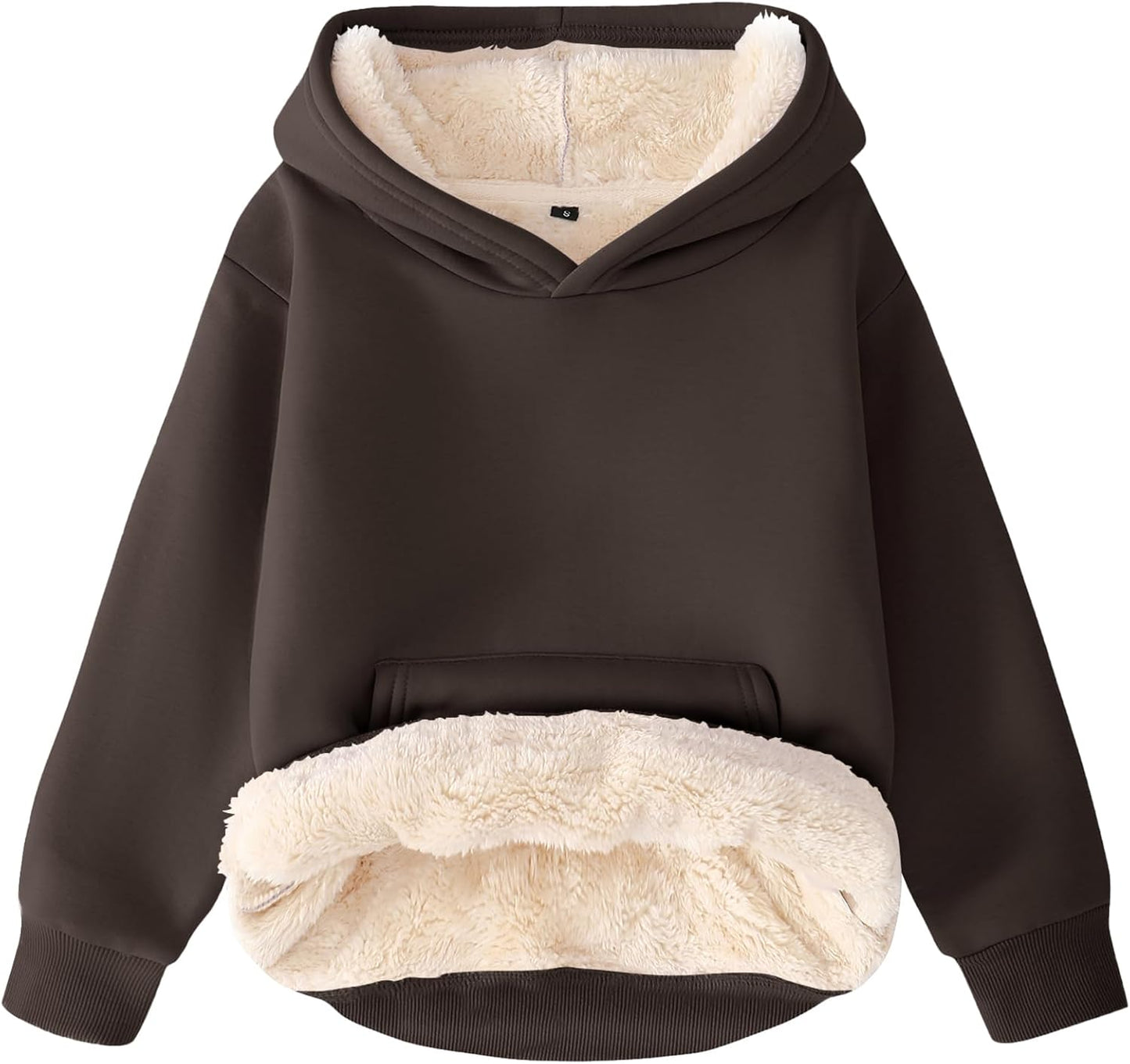 Flygo Kids Fleece Lined Sherpa Hoodie for Boys and Girls