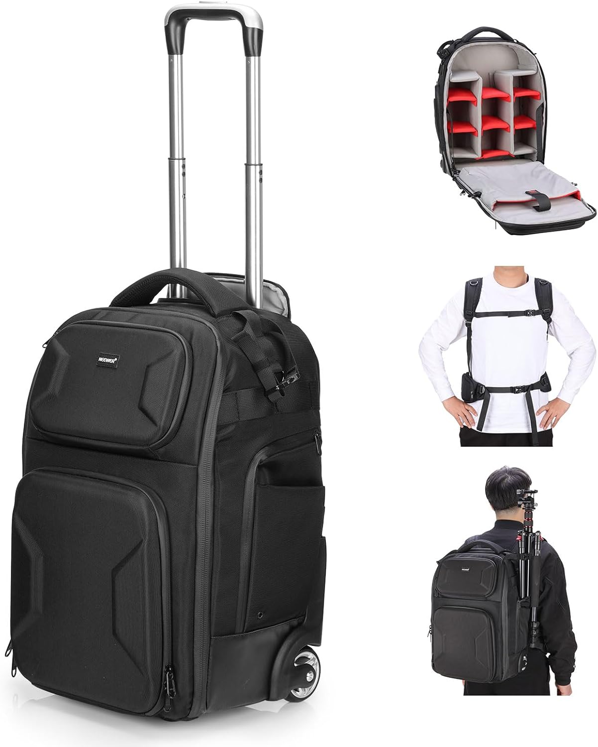 Neewer 2-in-1 Rolling Camera Backpack Trolley Case Review