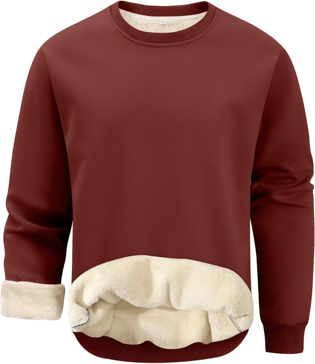Gihuo Men's Warm Crewneck Sherpa Lined Fleece Sweatshirt Pullover