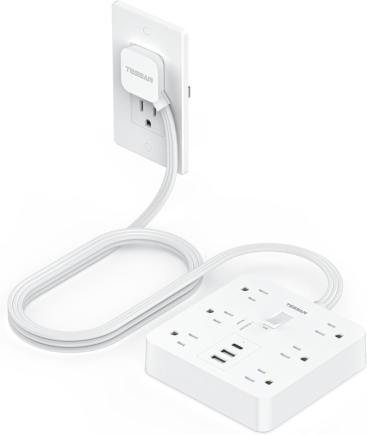 Surge Protector Power Strip with 6 Outlets and USB Ports