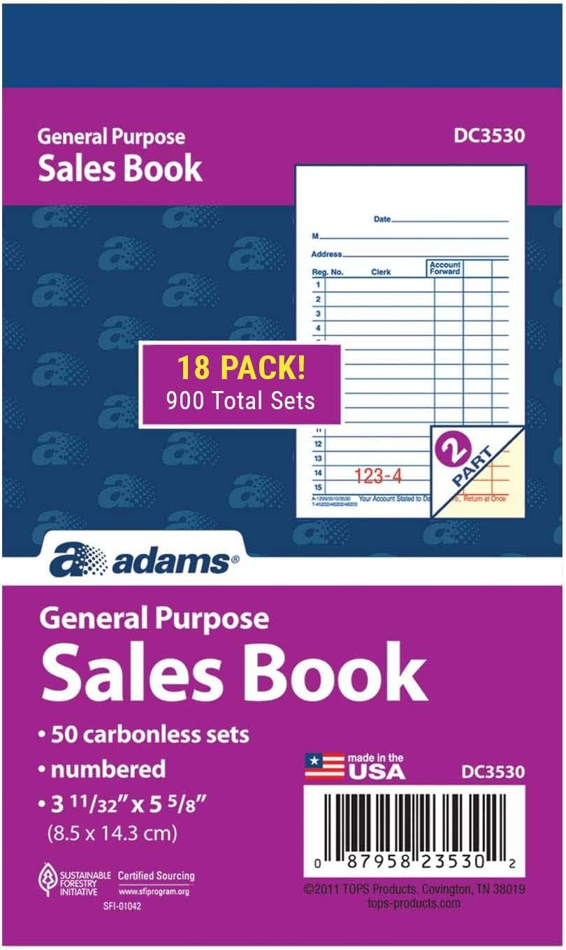 Adams General Purpose Sales Books for Easy Invoicing and Receipts