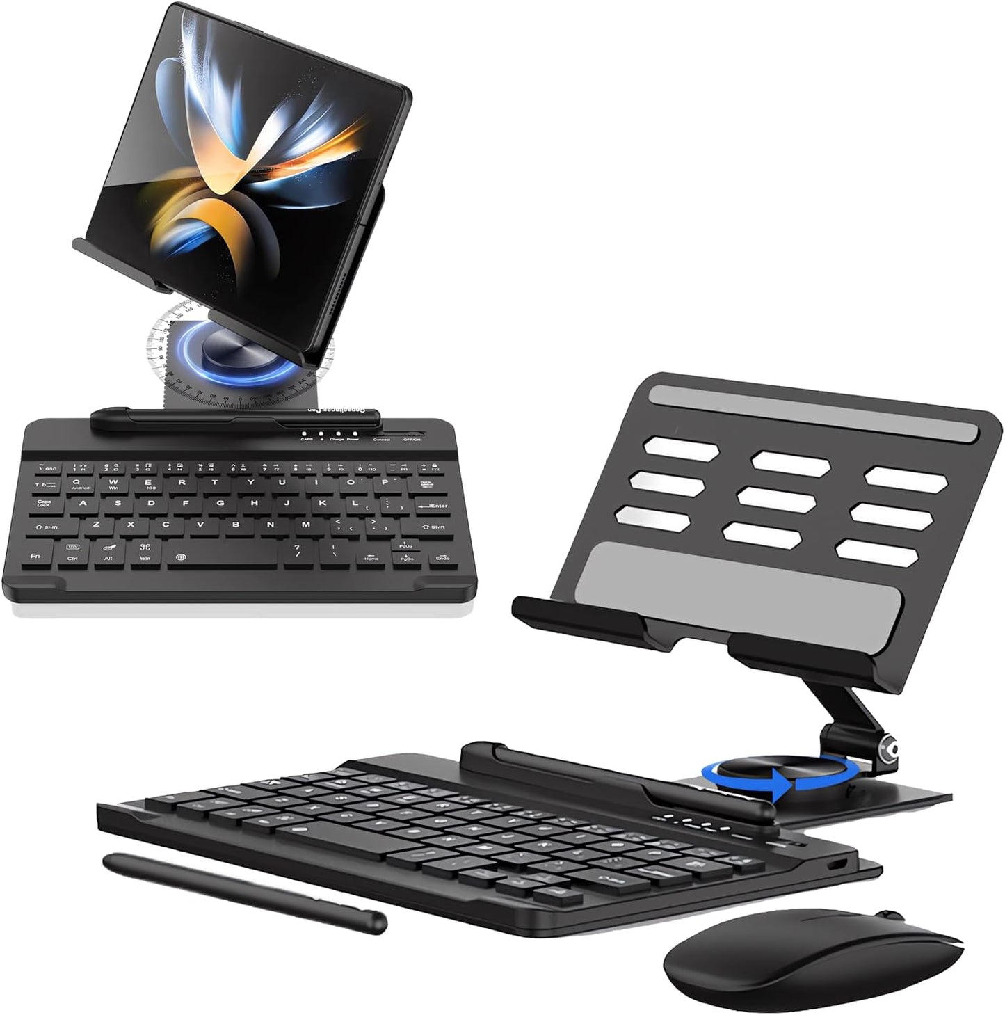 Portable Bluetooth Keyboard & Stand Set for Samsung Galaxy Z Fold ~ Boost Productivity!