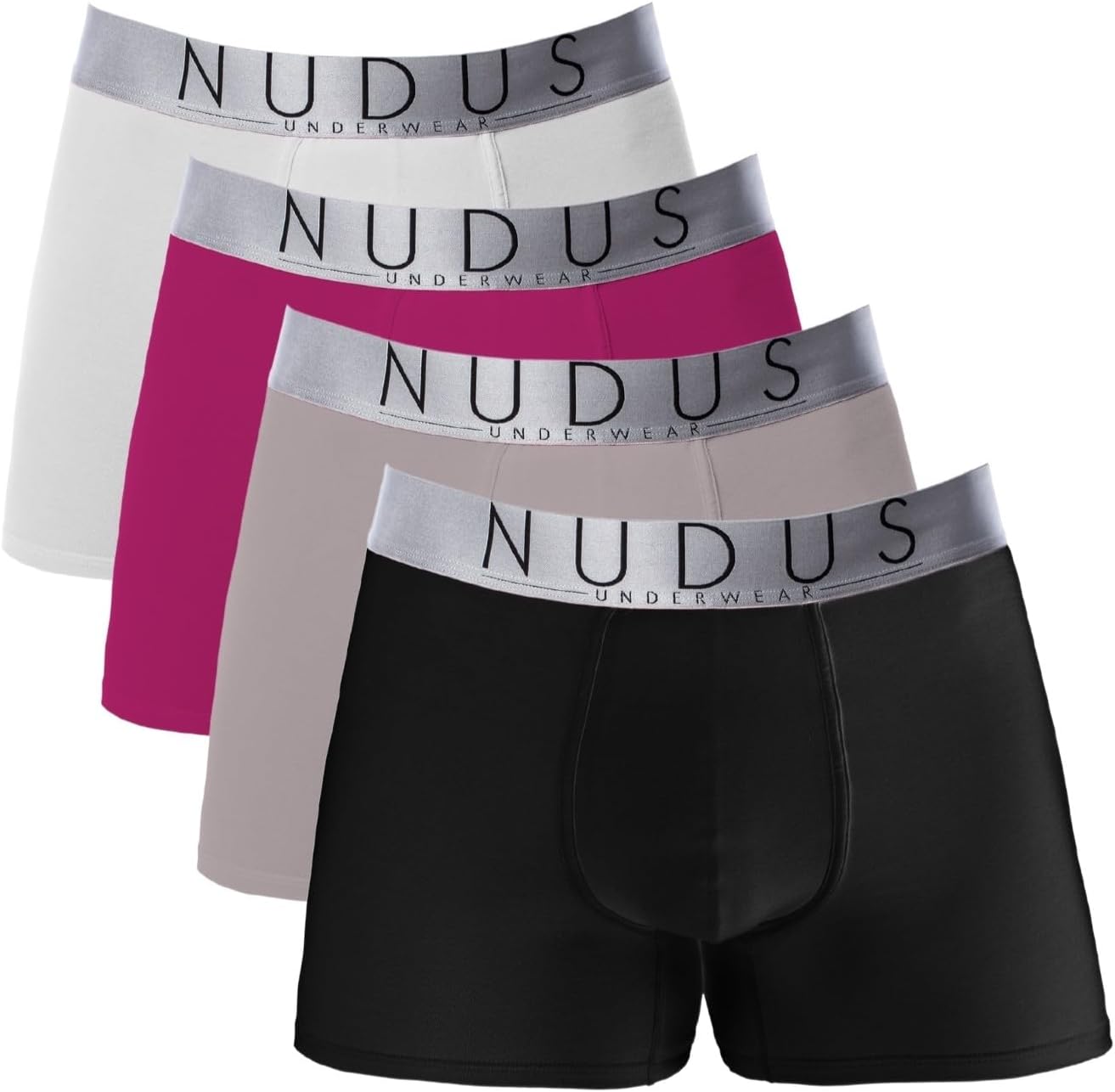 NUDUS Men's Cotton Underwear Pack of 4 - Briefs & Boxers