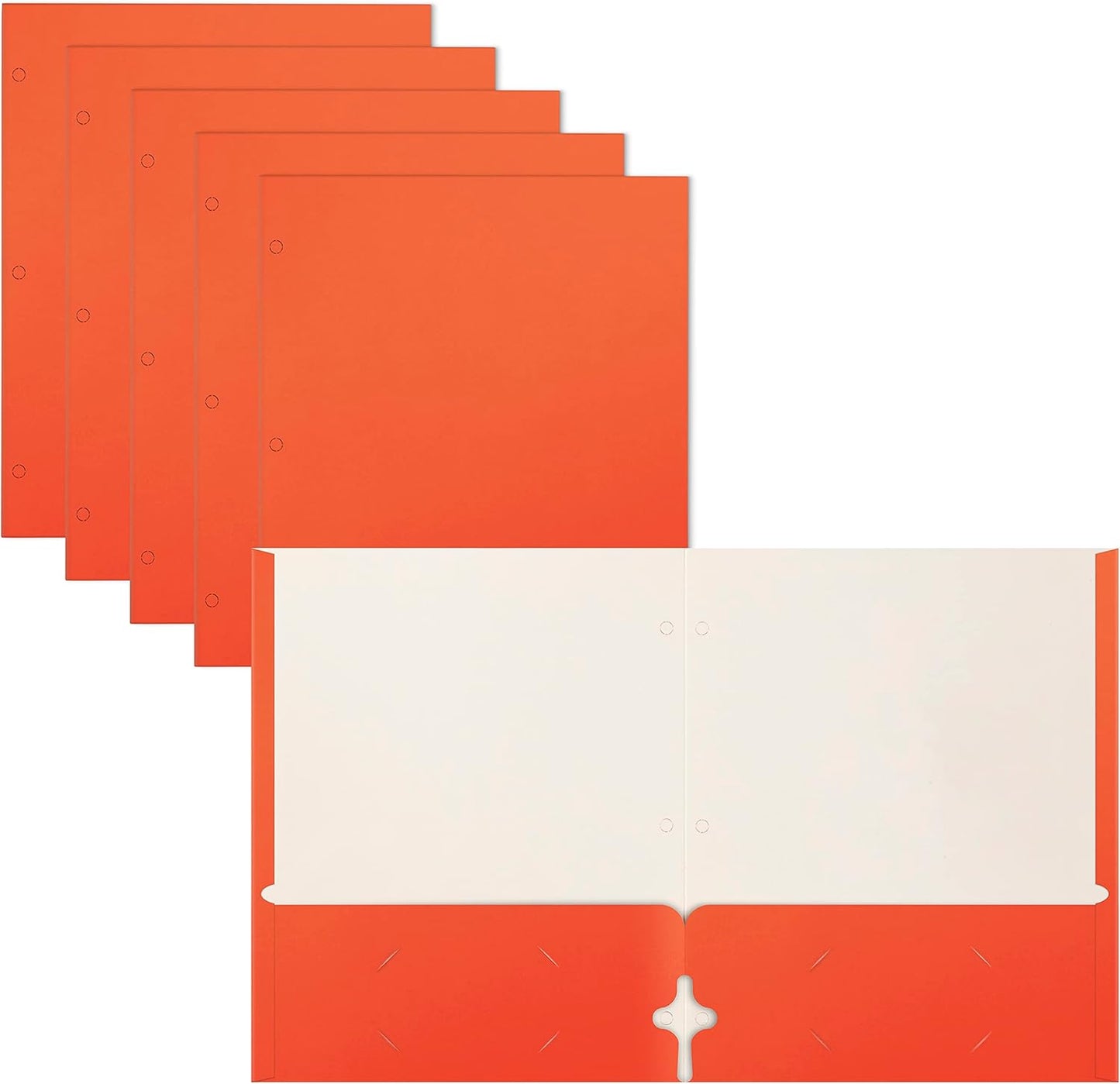 Orange 2-Pocket Portfolio Folders x50: Organize in Style!
