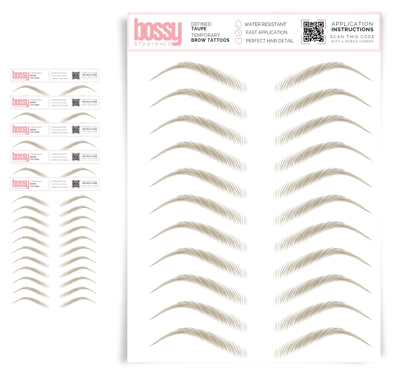 5 Pack Waterproof Eyebrow Tattoos for Natural Hair-Like Brows